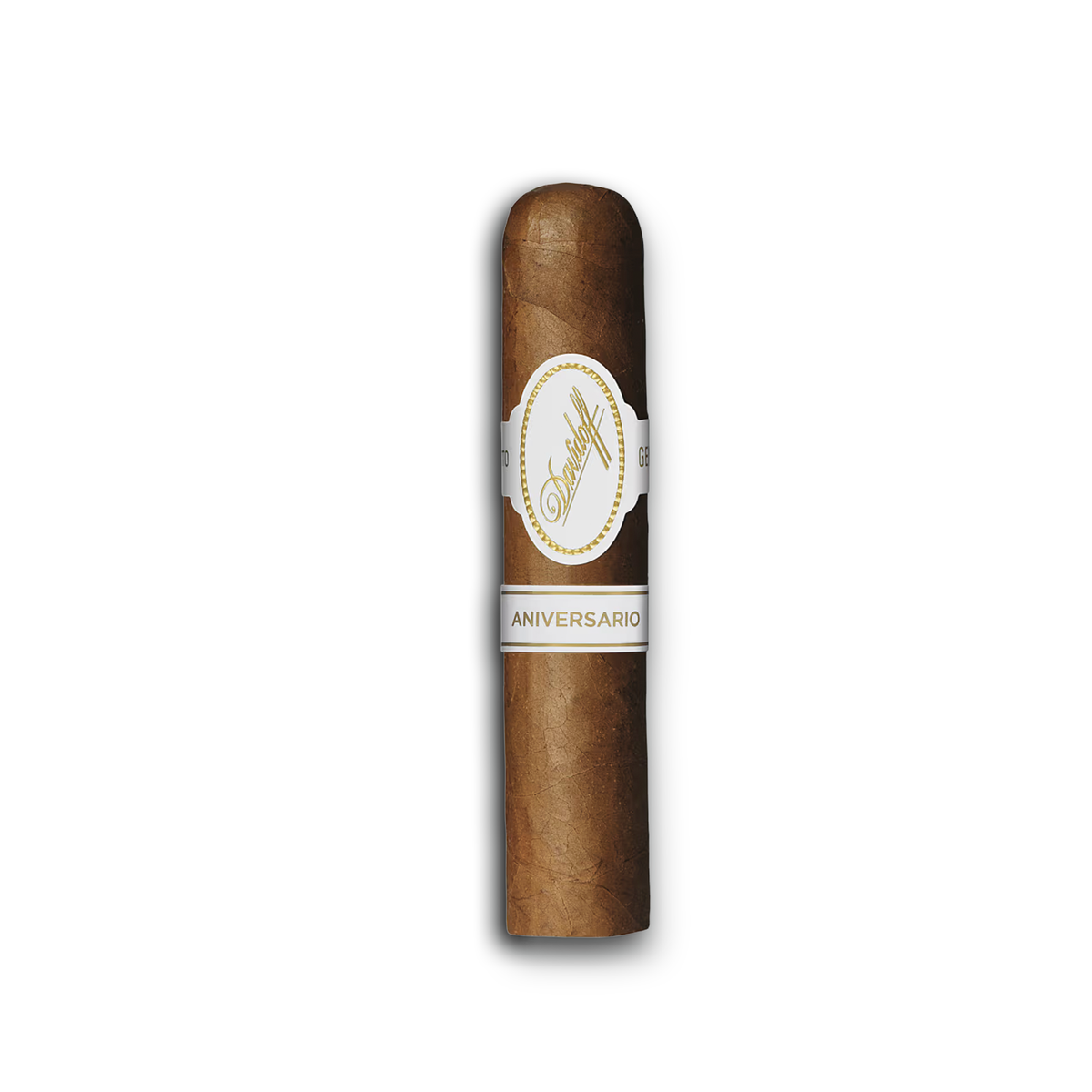Cigar with a label on a white background