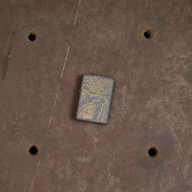 Zippo Iron Stone Topo Map Design Windproof Lighter
