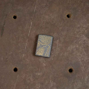 Zippo Iron Stone Topo Map Design Windproof Lighter
