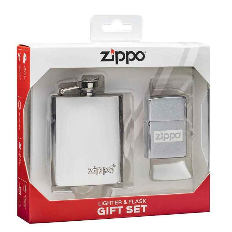Zippo Flask and Lighter Gift Set