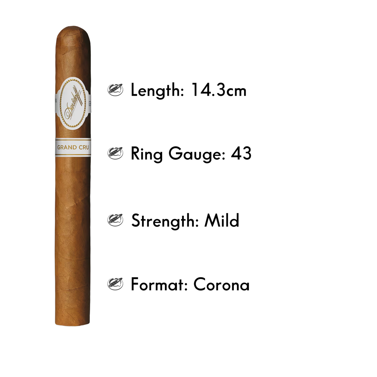 DAVIDOFF GRAND CRU NO. 2 (5/PACK) - The Slow Draw