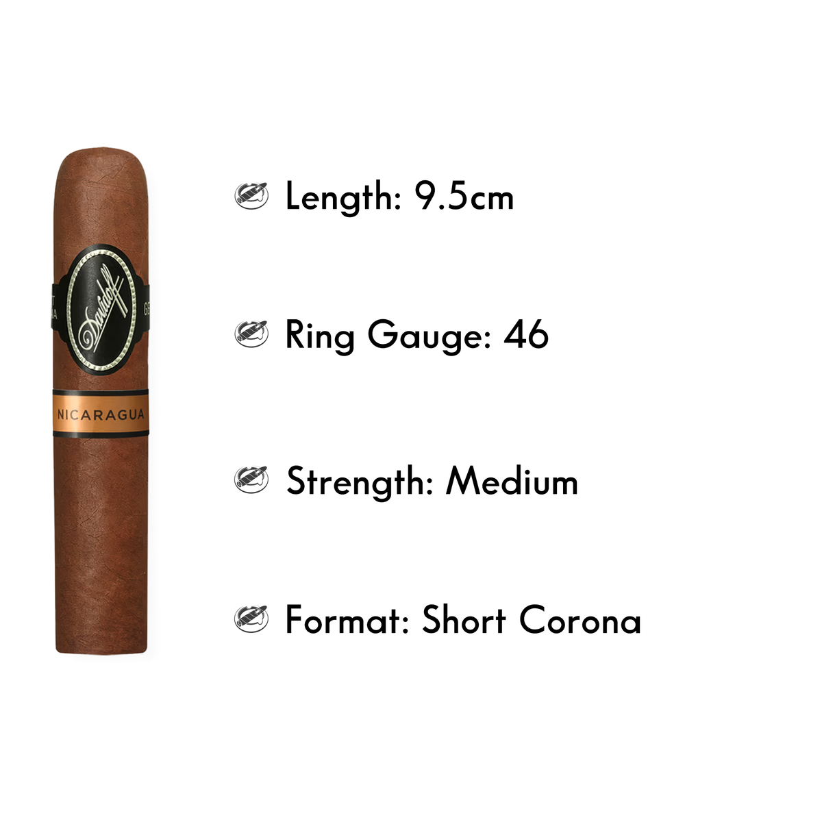 DAVIDOFF NICARAGUA SHORT CORONA (5/PACK) - The Slow Draw
