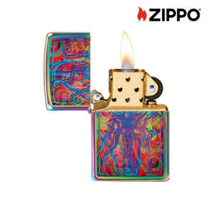 Zippo High Polish Green Octopus Design Windproof Lighter